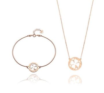 Set Kleeblatt rosévergoldet